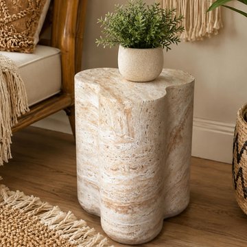 Side table - abstract - natural stone finish