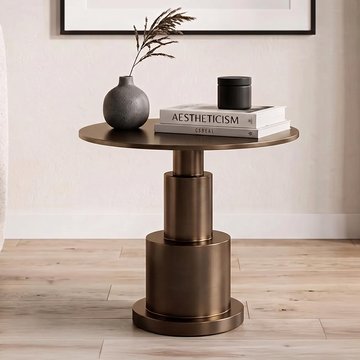 James side table - round - bronze - metal