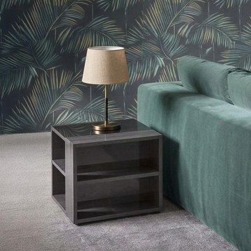 Heritage lamp table - square - dark velvet birch high gloss