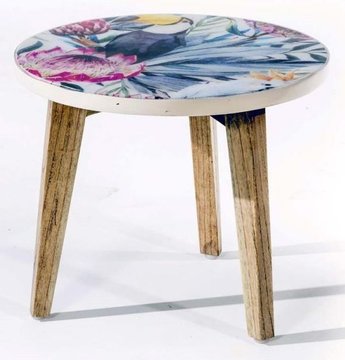 Allentown lamp table - small - round - bright tropical print