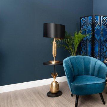 Boho side table - brass pineapple - round