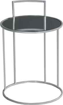 Clearance - torrance side table - round - glass and silver