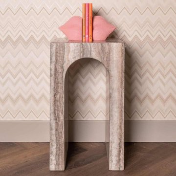 Dulce end table - square - grey - marble
