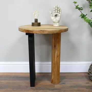 Side table - mango wood - round - 45cm
