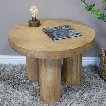 Side table - wooden - round