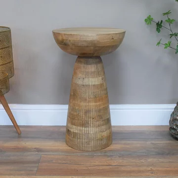 Side table - round - wooden - 8958