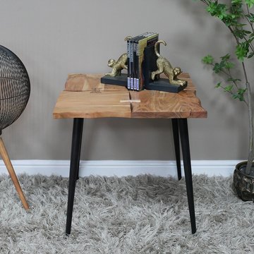 Side table - wooden - square