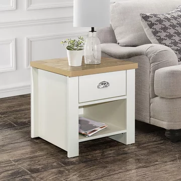 Highgate lamp table - 1 drawer - cream painted