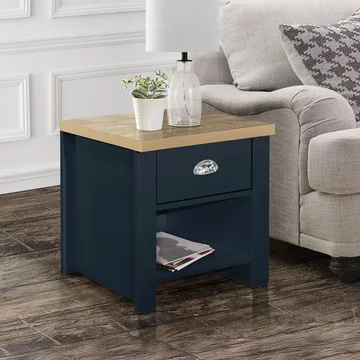 Highgate lamp table - 1 drawer - navy blue painted