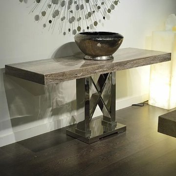 Impero occasional table - marble with stainless steel base - variation available