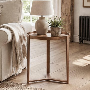 Inez side table - round - copper - metal