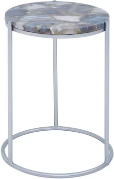 Inventivo side table - ivory marble with round agate