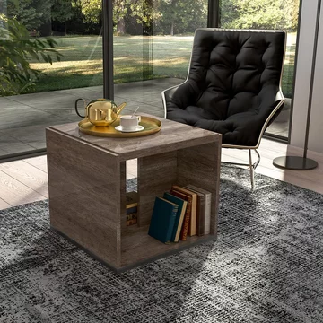 Modern medea lamp table - vintage oak
