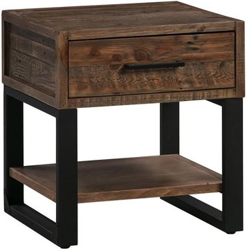 Reclaimed pine lamp table - 1 drawer