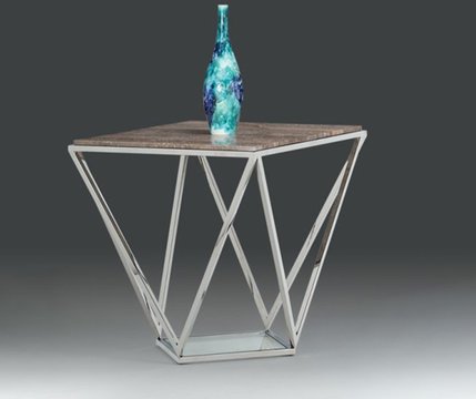 Spyder lamp table - marble and clear glass - variation available