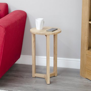 Lyon lamp table - round - occasional - oak
