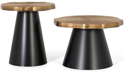 Syracuse side table - aged copper and black - set of 2