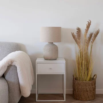Vita 1 drawer side table - white melamine