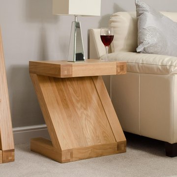 Z designer lamp table - oak