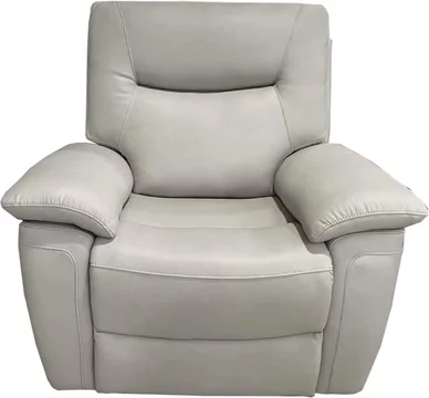 Lucia power recliner armchair - pearl grey leather