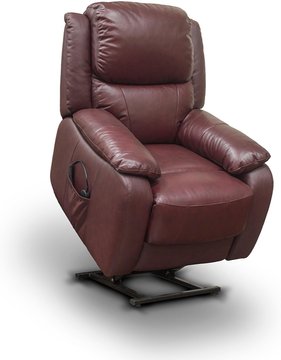 Palermo lift and rise power recliner armchair - burgundy leather