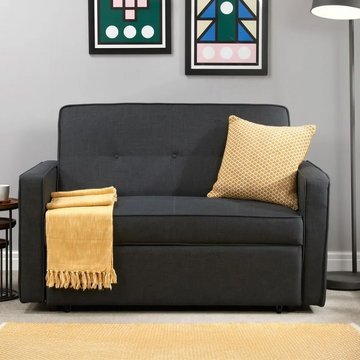 Otto small pull-out sofa bed - 2 seater - grey fabric