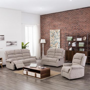 Windsor recliner sofa suite - natural fabric