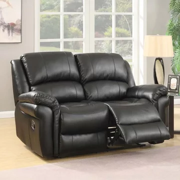 Farnham recliner sofa - 2 seater - black leather