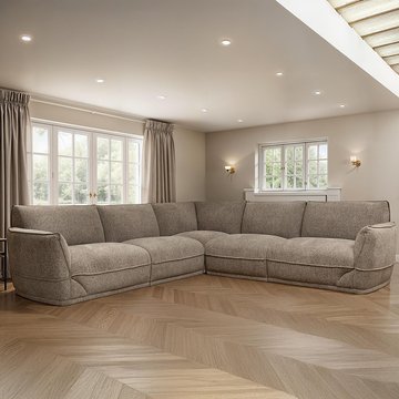 Tamson corner sofa - modular - fabric - pebble