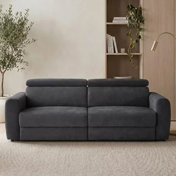 Dakota electric recliner sofa bed - black fabric - 3 seater - pull out