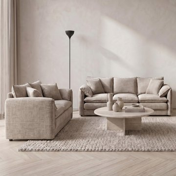 Solaya sofa - beige fabric - 3+2 seater