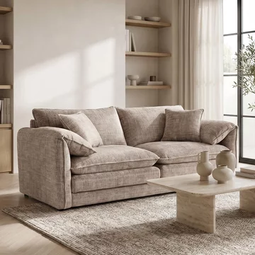 Solaya sofa - beige fabric - 3 seater