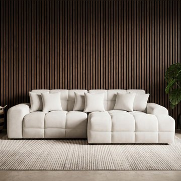 Jacob corner sofa - natural fabric - rhf
