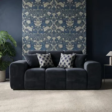 Jacob sofa - black fabric - 2 seater