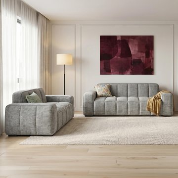 Paris sofa - grey fabric - 3+2 seater