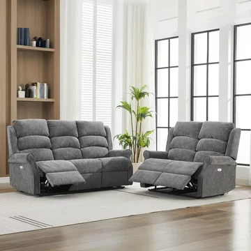 Regency recliner sofa suite - 3+2 seater - anthracite - fabric