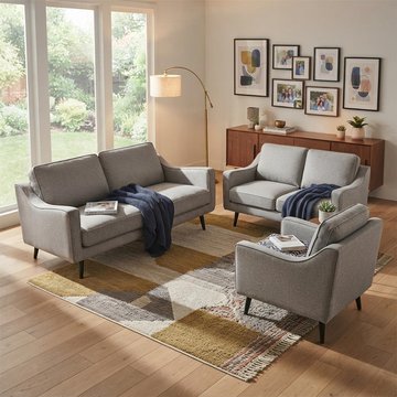 Daffy sofa suite - 2.5+2+1 seater - greige linen - fabric