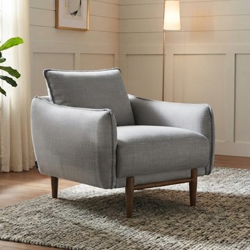 Louie armchair - grey linen - fabric