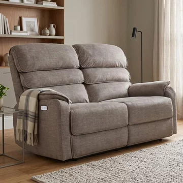 Savoy electric recliner sofa - 2 seater - taupe - fabric