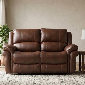 Farnham power electric recliner sofa - 2 seater - tan - leather