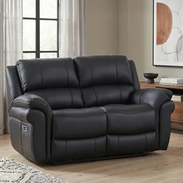 Farnham ultra electric recliner sofa - 2 seater - black - fabric