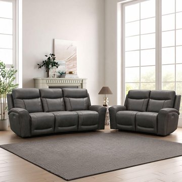 Nico power recliner sofa suite - 3+2 seater - charcoal - fabric