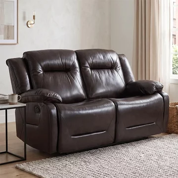 Athena recliner sofa - 2 seater - dark brown leather