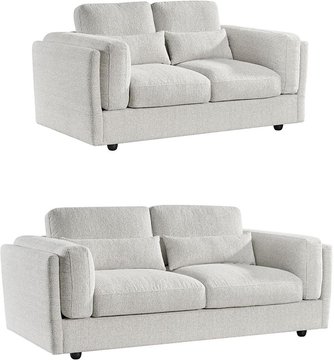 Bari sofa set - beige fabric - 3+2 seater