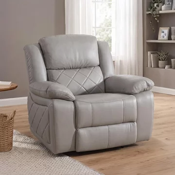 Bentley recliner armchair - light grey leather