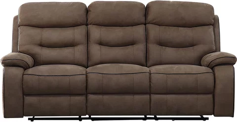 Gabrielle manual recliner sofa - tawny brown leather - 3 seater