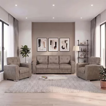 Hampton sofa suite - 3+1+1 seater - taupe - fabric
