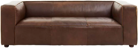 King sofa - 3 seater - brown leather - mexico