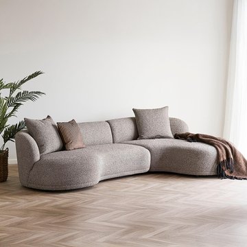 Kingston lounge sofa - brown fabric - rhf