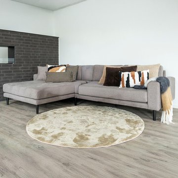 Lido lounge sofa - stone - fabric - black legs - lhf